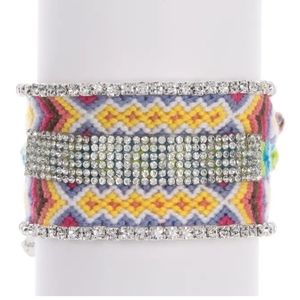 AYOUNIK Two Row Crystal Pave Cotton Bracelet